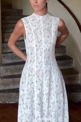 Sleeveless A-Line Evening Dress