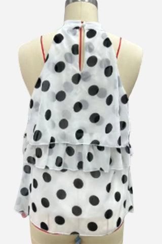 Layered Halter Polka Dot Tank
