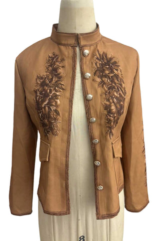 Vintage Floral Detail Military Jacket