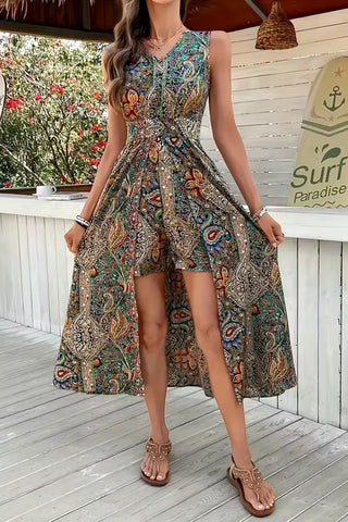 Paisley Layered Detail Romper