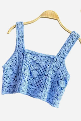 Crocheted Tank Top with Intricate Design