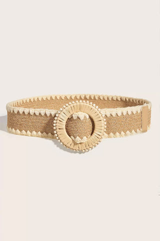 Textured Round Buckle Belt