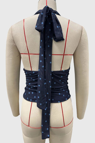 Polka Dot Cross-Halter Top