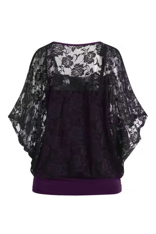 Floral Lace V-Neck Blouse