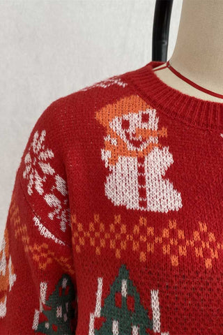 Holiday Graphic Crew Neck Knit Sweater