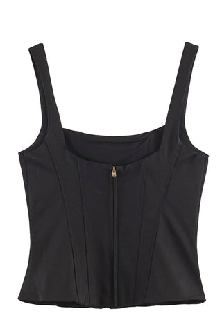 Square Neck Button Front Tank Top