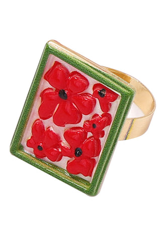 Floral Enamel Ring