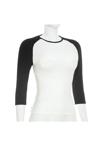 Contrast Raglan Sleeve Fitted Top