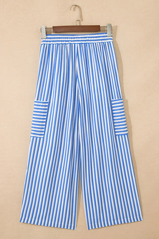 Wide-Leg Drawstring Casual Pants