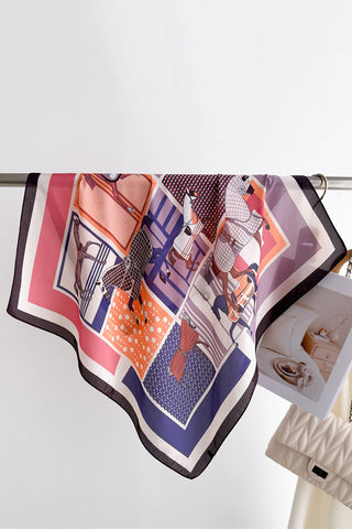 Floral Satin Finish Neck Scarf