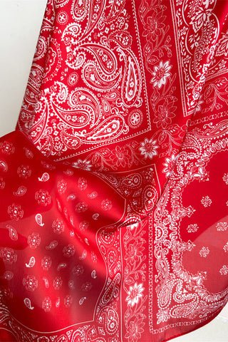 Paisley Print Satin Finish Square Scarf