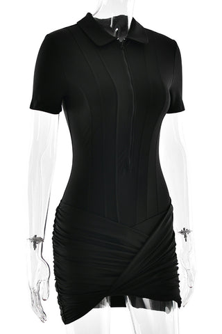 Collared Zip-Front Romper