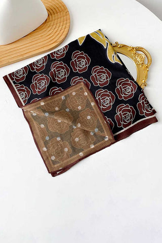Paisley and Geometric Print Square Scarf