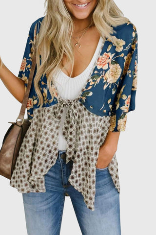 Floral Tie-Front Blouse