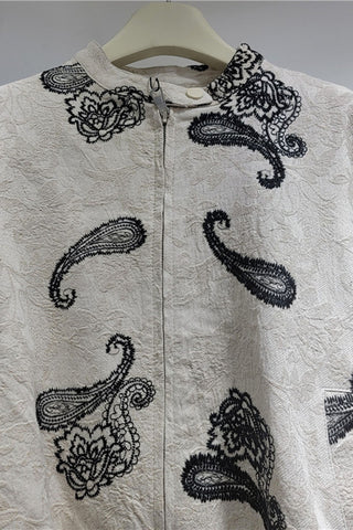 Paisley Lace Trim Cropped Jacket