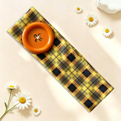 Plaid Button Headband