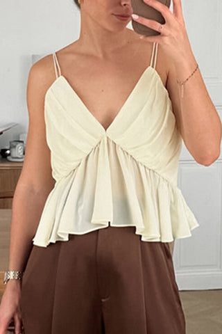 Ruched V-Neck Camisole Top