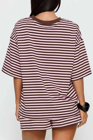 Striped Relaxed Top and Shorts Set