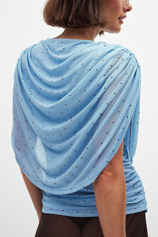 Draped Polka Dot Top