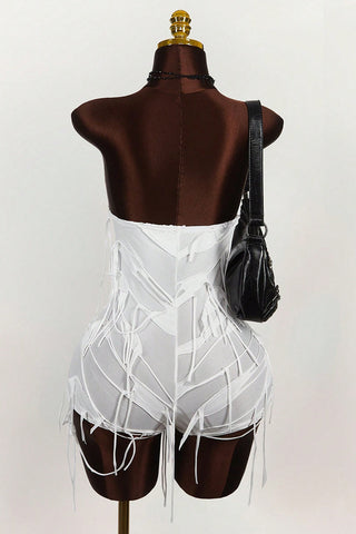 Strapless Ruched Romper