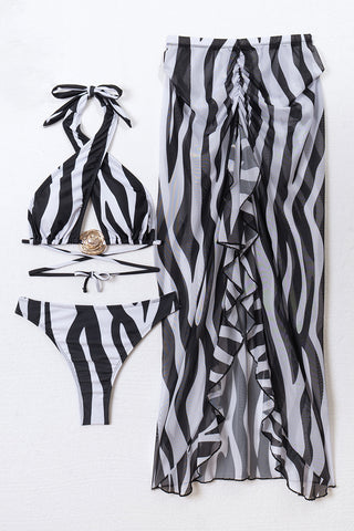 Strappy Bikini Set with Matching Cover-Up