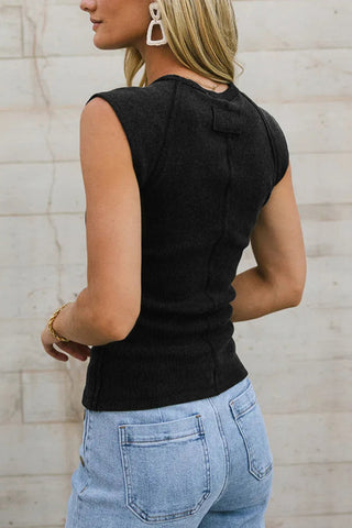 Sleeveless Ribbed Tank Top
