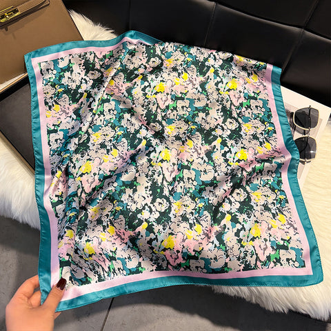 Floral-Print Square Scarf