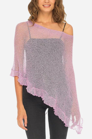 Sheer Asymmetric Hem Blouse