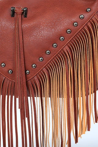 Studded Fringe Crossbody Bag