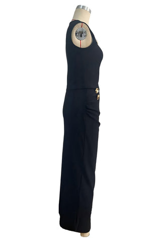 Cut-Out Skirt Set with Gold Accents