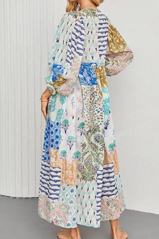 Flowy Patchwork Vacation Dress