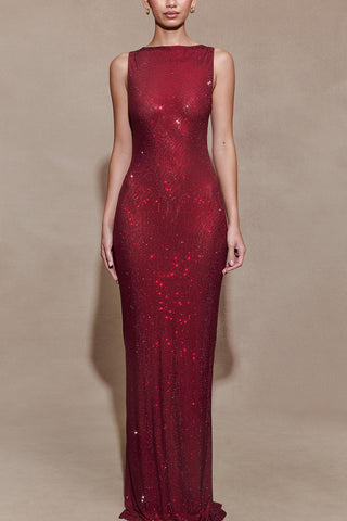 Sequin Sleeveless Bodycon Maxi Dress