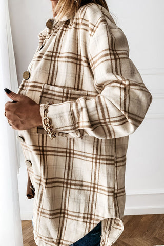 Plaid Button-Front Long Sleeve Shirt