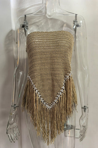 Fringe Crochet Tube Top