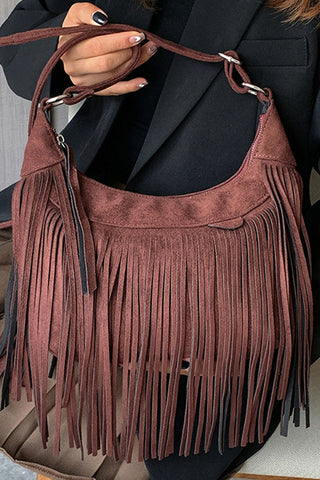 Bohemian Tassel Suede Hobo Bag