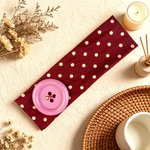 Button Accent Polka Dot Headband