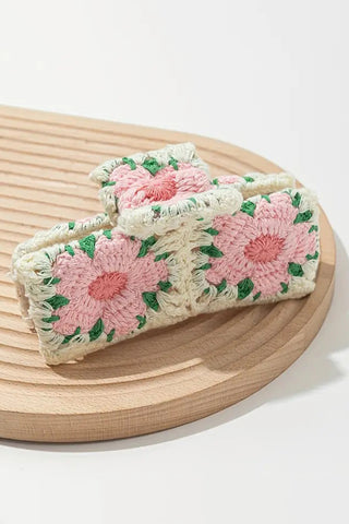Crochet Floral Hair Claw