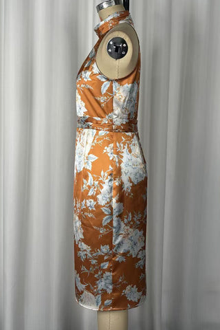 Floral Halter High-Waist Bodycon Dress