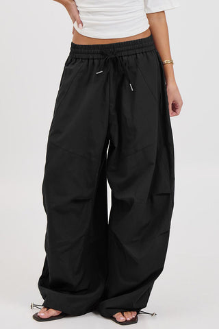 Drawstring Wide-Leg Casual Pants