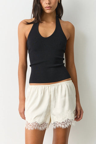 Lace Trim Casual Shorts
