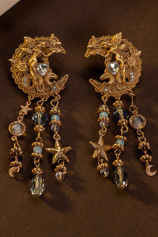 Fairy Moon Star Dangle Earrings