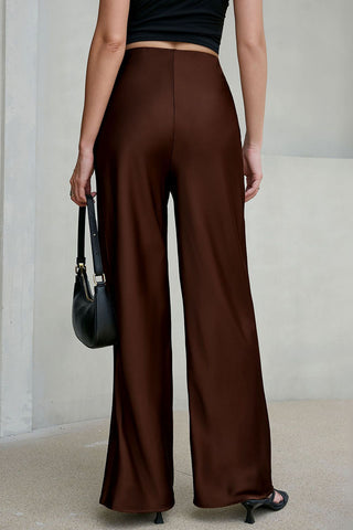 High-Waist Wide-Leg Casual Pants