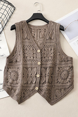Button-Front Crochet Vest