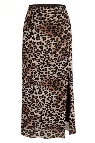 High-Waist Side-Slit Midi Skirt