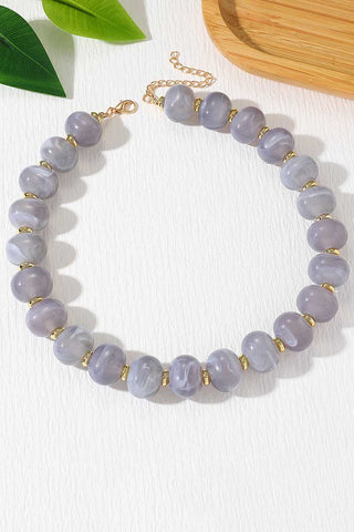 Polished Beaded Statement Necklace