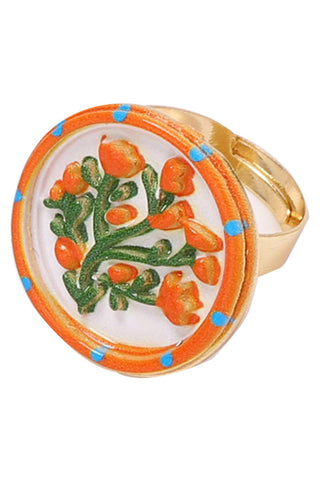 Floral Enamel Ring