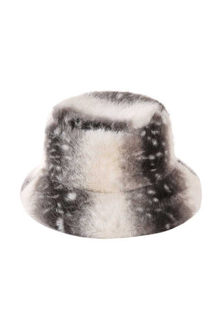 Faux Fur Spotted Bucket Hat