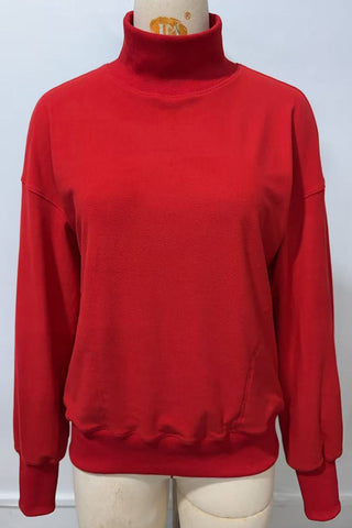 Mock Neck Drop Shoulder Sweatshirt