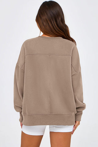 Crew Neck Side Slit Pullover