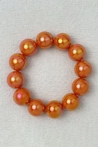 Iridescent Bead and Translucent Resin Bangle